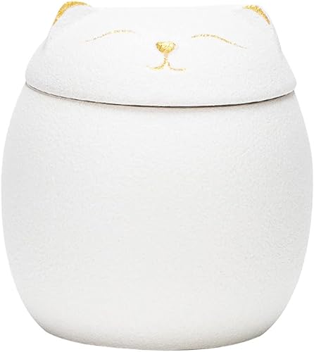 Miniatura 10 de Zerodeko Tarro de caramelo de cerámica para almacenamiento de té, tarro de gato té de cerámica sellado 5.4 fl oz retro hogar cocina contenedores de