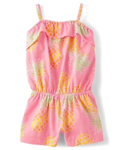 Image of The Children's Place Baby Girls' And Toddler Casual Sleeveless Shorts Romper