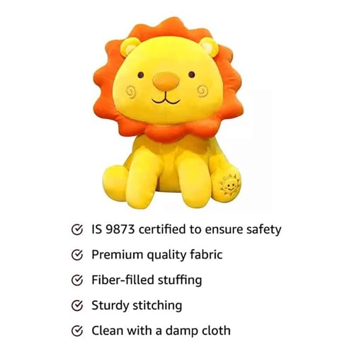 Image of DearJoy Sunflower Lion Soft Toy - Yellow, 32Cm