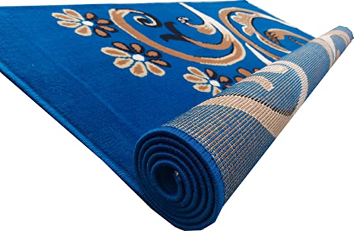 Image of Home Decore Acrylic Carpet for Your Living Room & Drawing Room Aywhere in Your Home (180X240 Blue Colour)- 6x8 Feet