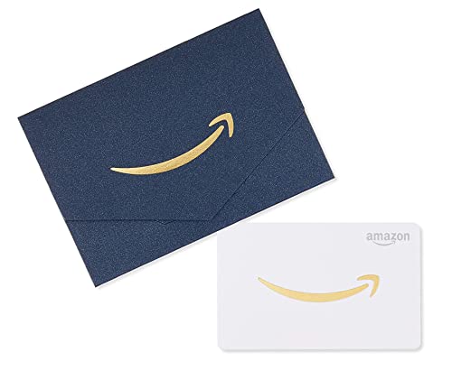 Amazonギフトカード 封筒付き 金額指定可 11.1 x 8 x 0.5 cm-お礼、謝礼、お祝い、誕生日、入学祝い、卒業祝い、送別、お歳暮、お年賀(ネイビーゴールド)