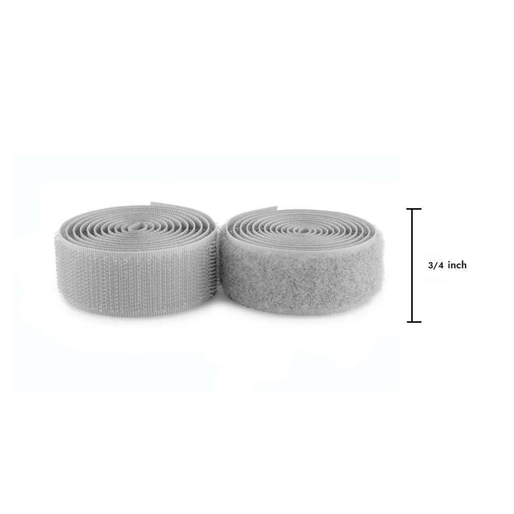 Cinta de gancho y bucle gris claro para coser con gancho y lazo para coser – 1 Yd. x 0.8 pulgadas