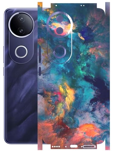 Image of AtOdds - Full Body Back Screen Guard Protector Film - Lamination Wrap Skin Sticker Compatible with VIVO T4R (5G) | Scratchproof Matte Finish (Design - Color Splash)