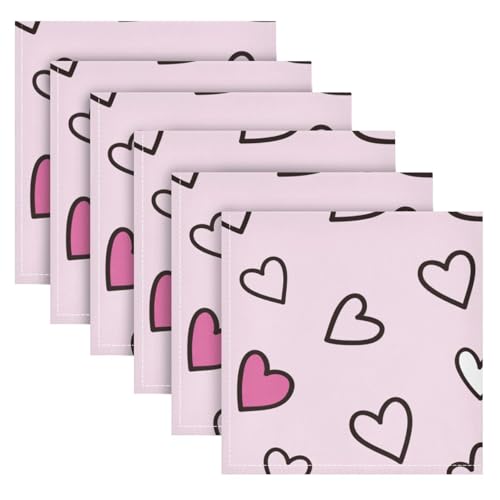 Servilletas de Tela Pack 6 Corazones 50.8x50.8 cm miniatura 2