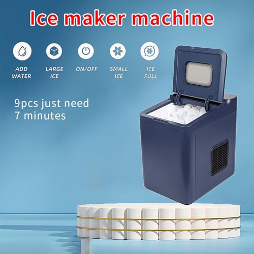 Fabricadora de hielo portátil capacidad 1.5L azul miniatura 2