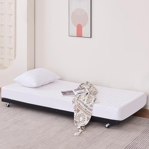 Reinforced Beds, WALTON TRUNDLE BED, 90x185cm, Black, Trundl