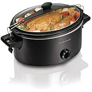 Hamilton Beach Stay or Go Portable Slow Cooker with Lid Lock, Dishwasher-Safe Crock, 6-Quart, Black 33261