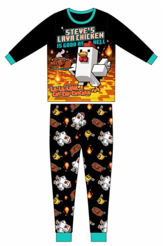 Chitoldeder Steves Lava Chicken Boys Girls Pants Set Kids Game Adventure Tee Shirt 2PCS Long Sleeve Cartoon Monster Clothing Outfit (Green 8-9 Years)