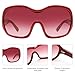 TYA Oversized Trendy Wrap Around Sunglasses for Women Men - Cool Concert shades 2000s Retro Round Big Shield Glasses (Red)