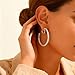 Clip on Hoop Earrings for Women 40mm/50mm/60mm Rhinestone Sparkly Earrings Non Pierced Clip-On Large Hoops Comfortable Lightweight Clip on Earings Fashion Jewelry Gifts