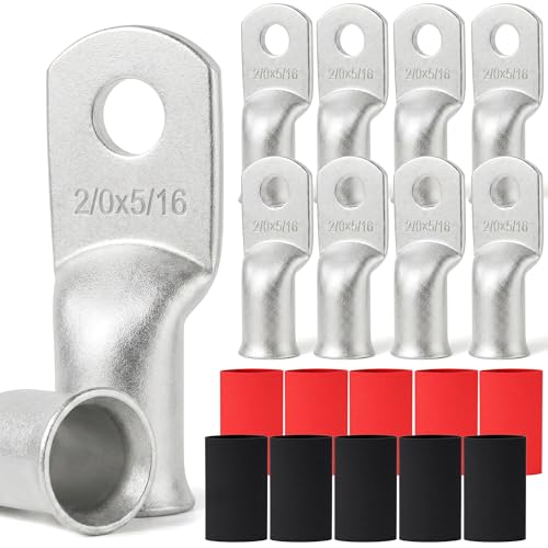 Terminales de alambre de cobre 2/0 AWG 5/16 extremos cable batería kit