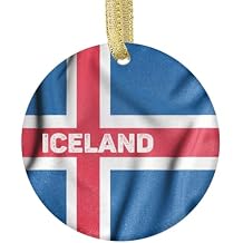 Christmas Xmas Ornament of Country Flag - Iceland Flag Icelandic Christmas Ornaments Travel Gleileg jol 02 Gifts