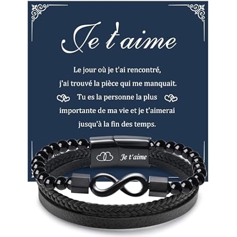 Bracelet en Cuir VNOX Gravé Cover