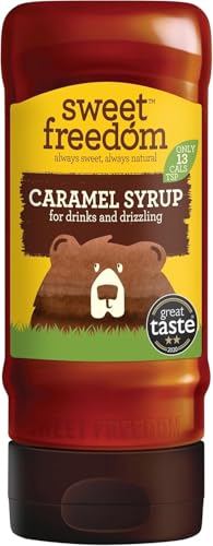 Sweet Freedom Caramel Syrup 350 g – Vegan Drizzle for Coffee and Pancakes, Naturally Sweetened with Fruits, Only 13 Kcal Per Teaspoon (Pack of 1)
