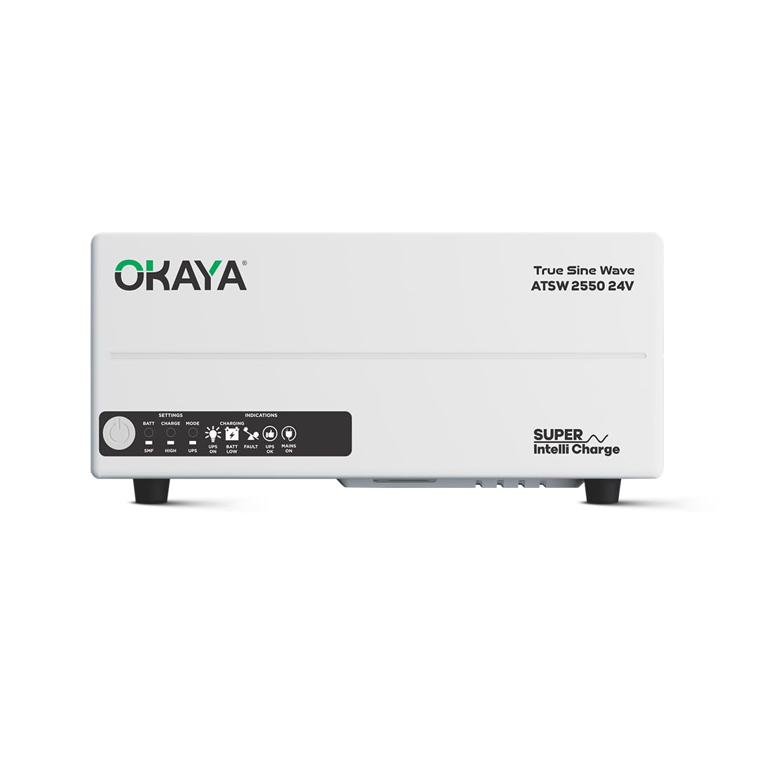 Okaya ATSW 2550 Inverter for Home, Office & Shops | 2000VA/24V Pure Sinewave | Reliable Power Backup | Supports 2 Inverter Battery | LED Display | Fast Charging | with 36 Months Warranty-image-10