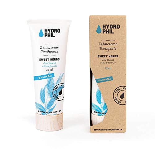Hydrophil Zahncreme Sweet Herbs 75 ml u0096 enthält Vitamin B12 - fluoridfrei u0096 Naturkosmetik u0096 klimaneutral 3800