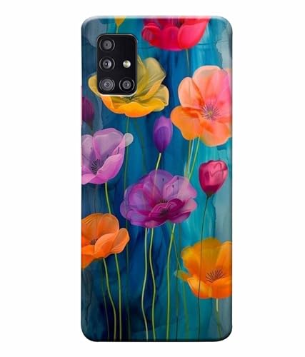 Image of Printed Hard Back Case Cover & Compatible for Samsung Galaxy A51 5G | Flower Vector Art (Multicolor) - D1193