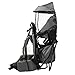 ClevrPlus Cross Country Baby Backpack Carrier, Grey, Toddler Hiking Backpack with Comfortable Seat, Adjustable Straps & Belt, Foldable Frame Lightweight Large Capacity Child Carrier for Outdoor