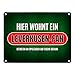 Produktbild Hier wohnt ein Leverkusen-Fan Metallschild mit Rasen Motiv Fußball Leverkusen