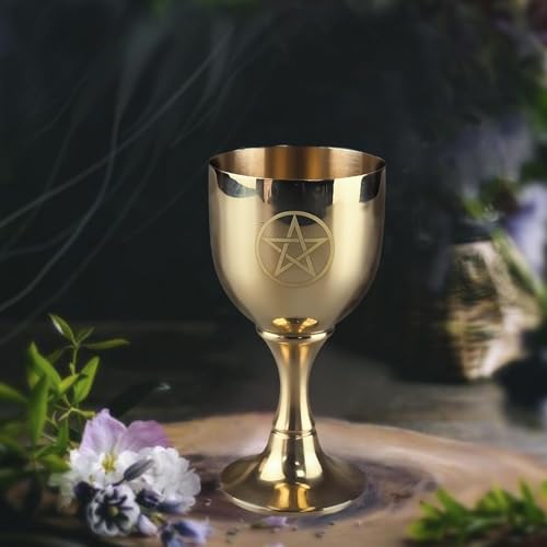 Generisch Kelchbocker | Brass Mug | Goblet Ball Communion Cup, Golden Wine Glasses, Elegant Catholic Gothic Christmas, Wedding Goblet - Image 3