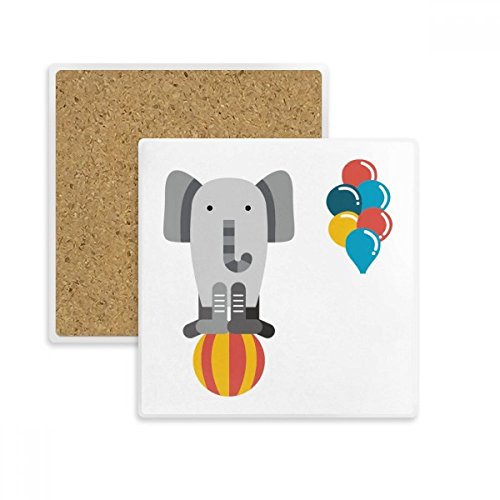 Coaster carré en pierre avec éléphant pour embellir vos pauses café