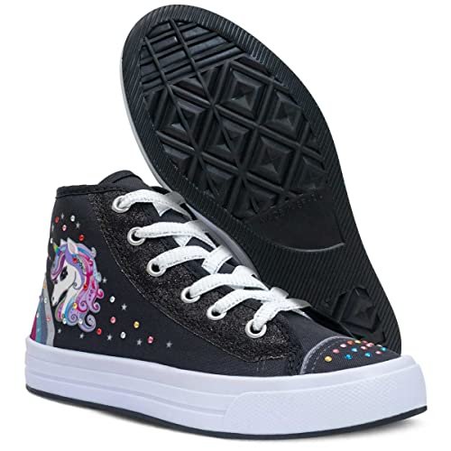 Tênis Infantil Cano Alto Nº 23 Ao 34 Botinha Unicórnio 11.81 (Preto, br_footwear_size_system, little