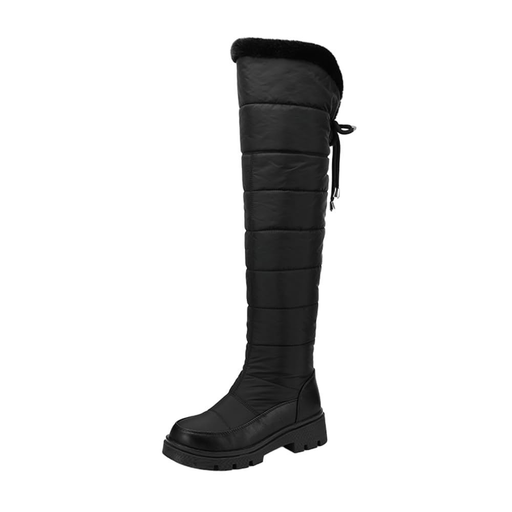 LYYSKY Womens fleece-lined Winter warm over-the-knee snow boots Size corresponds to the length of the sole of the