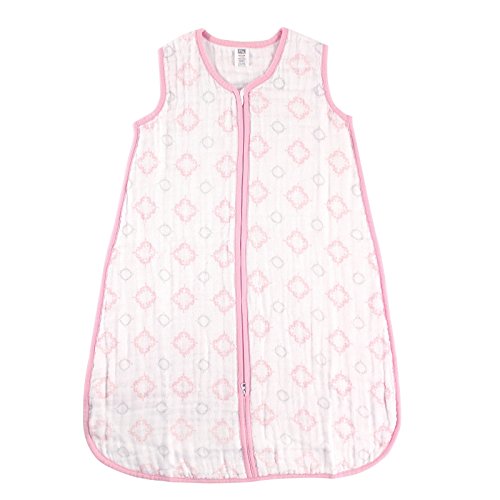 Image of Hudson Baby Unisex Baby Muslin Cotton Sleeveless Wearable Sleeping Bag, Sack, Blanket, Damask, 6-12 Months