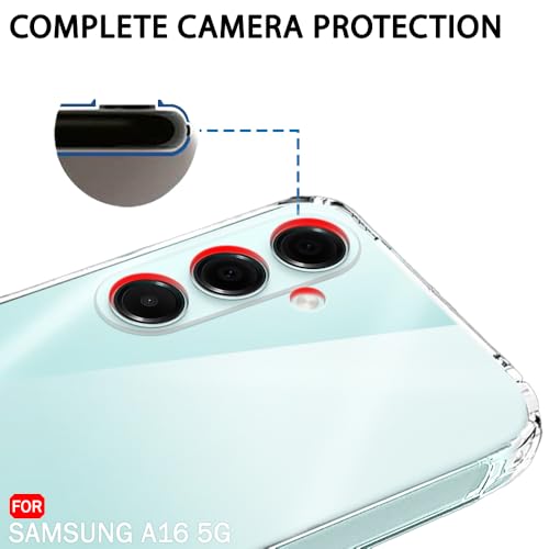 Image of TheGiftKart Back Cover Soft Case for Samsung Galaxy A16 5G | Best Camera Protection | Inbuilt Dust Plugs & Anti-Slip Grip | Ultra Clear Slim Back Case Cover for Samsung A16 5G (Silicone, Transparent)