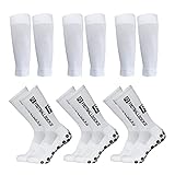 Doorslay Fußballsocken Kinder Herren,Outdoor-Sport-Laufsocken Kompressionsstretch-Socken Sportliche Fußball-Fußball-Socken Anti-Rutsch-Socken mit Griffen,3 Paar(39-46)