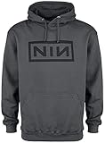 Band-Merch, Bands Nine Inch Nails Classic Black Logo Männer Kapuzenpullover Charcoal M