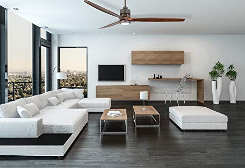Craftmade Son52Ch-70Gw Sonnet Chrome 70" Ceiling Fan With Bson-70Gw Grey Wood Blades, Dimmable Led Light And Remote #TOP1