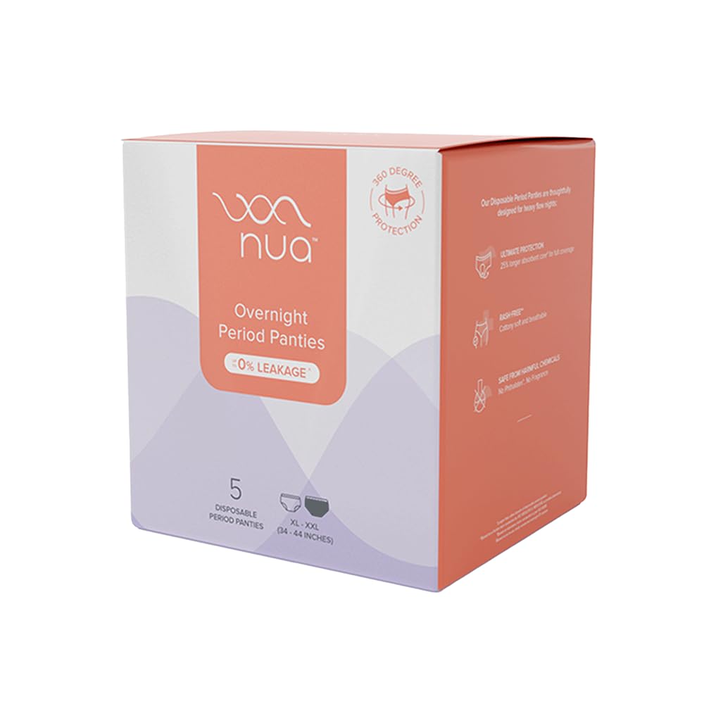 Nua Disposable Period Panties (XL-XXL) 5pcs + Cramp Comfort (3 Patches) for period pain and cramps | 8 Hours Pain Relief | COMBO PACK | For Heavy Flow | Rash-free | Leakproof | Toxin Free - Image 2 thumbnail