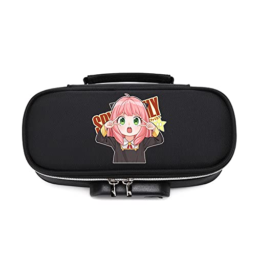Grande trousse à crayons SPY×FAMILY Yor Forger Twilight Anya Forger - Noir - Pour garçons et filles - Avec serrure à combinaison privée, imperméable et résistante aux rayures, fermeture éclair lisse