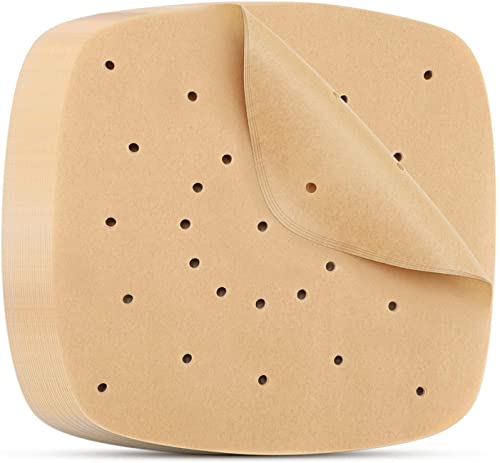 Papier Parchemin Pour Friteuse À Air-8",Skoye 100 PiÈCes Papier Parchemin PerforÉ de QualitÉ SupÉRieure Papier Parchemin PerforÉ CarrÉ Papier Parchemin en Bambou Pour Friteuse À Air(Primaire,20.3cm) Cover