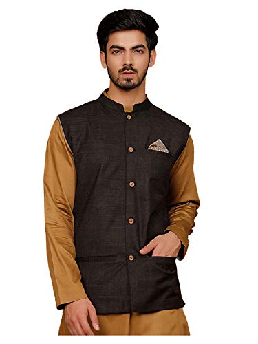 Elina fashion Men's Cotton Indian Nehru Jacket || Designer Bandhgala Jodhpuri Sleeve Less Waistcoat ONLY