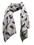 Pamper Yourself Now Creamy White with Navy Cats Scarf, Beautiful Gifts/Present for cat Lovers.