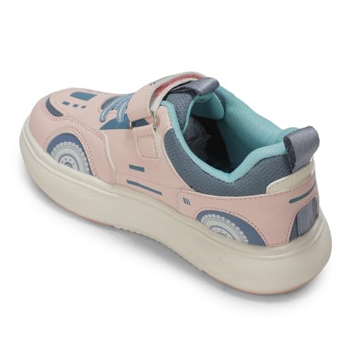 Image of Liberty LEAP7X White & Peach Slip-On Casual Sneakers for Kids