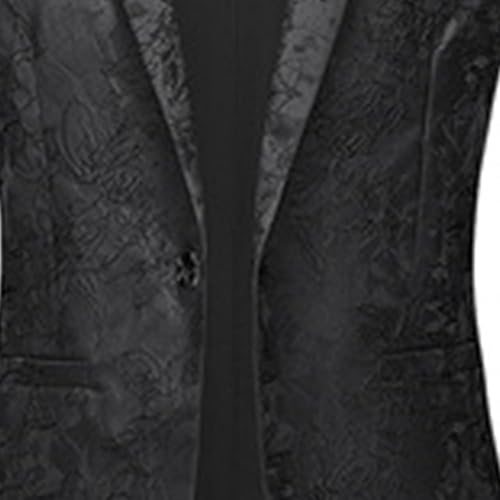 Men's Floral Jacquard Suit Jacket One Button Stylish Print Tux Blazer Notched Lapel Wedding Dinner Dress Tuxedo4