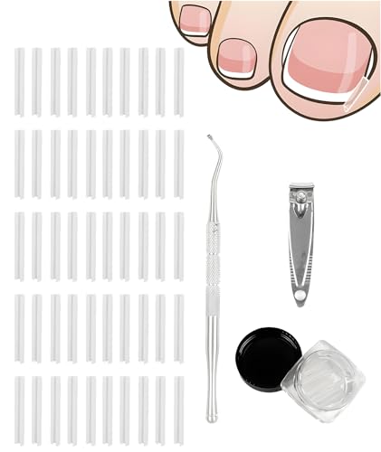 50 PCS Ingrown Toe Nail Remover, Toe Nail Corrector Kit, Ingrown Toenail Correction Tool for Home Foot Care, Includes Nail Clippers and Corrective Tools for Daily Nail Maintenance
