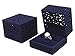 TOP HUNTER Velvet Jewelry Box for Ring Engagement Gift Wedding favor Oriental Charm Cultural Art (Sapphire)