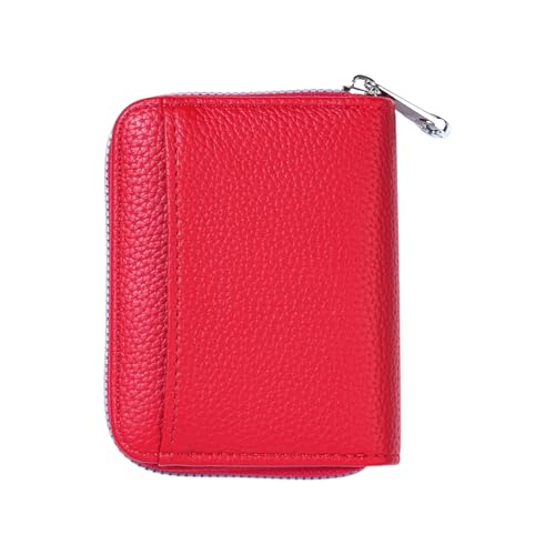 Solid Color Wallet with Card Holder Stylish Short Purse Card Case PU Leather Coin Purse Small Wallet for Daily Woman Solid Color Short Pu Leather Coin with Holder (Red)