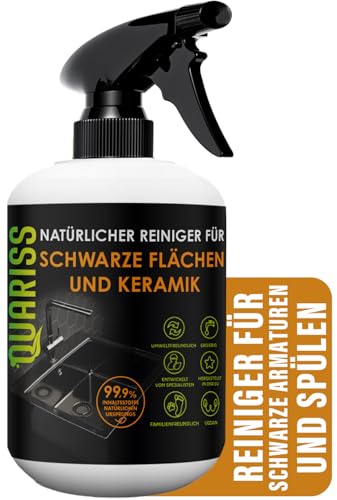 QUARISS Natural Black Faucet and Ceramic Cleaner - do baterii zlewozmywakowej Płytki łazienkowe z głowicą prysznicową - Łazienka Faucet Cleaner Vegan Mysterious Garden 0,5 L