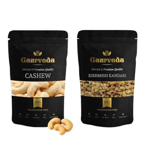 Image of GAURVEDA Kaju & Kandhari Kishmish Combo - Cashews Raisins | Perfect Healthy Snack for Festive Gifting & Daily Nutrition | 250 Grams