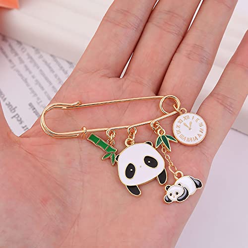 Image of Panda Cute Oil Dripping Panda Brooch Outdoors Lapel Pins Badge Brooch Pins (Bro000001)