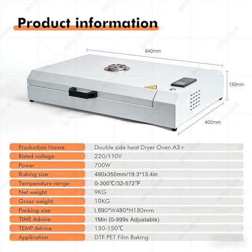Séchoir Compact 700 W DTF avec chauffage uniforme et température réglable - 4