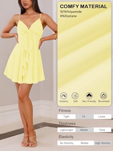Womens Sleeveless Sexy V Neck Summer Dress for Women Casual Flowy Beach Club Party Spaghetti Strap Mini Short Dresses4