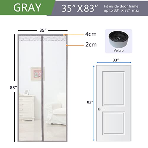 image for JOOFAN Magnetic Screen Door - Hands Free Mesh Partition Keeps Bugs Out