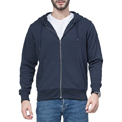 Maiyifu-GJ Men's Full Zip Long Sleeve Hoodies Lightweight Slim Fit Solid Color Hoodie Hooded Sweatshirt With Kanga Pocket2