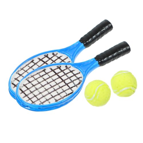 Parliky 4 Piezas Mini Raqueta Tenis con Decoración para Casa de Muñecas Accesorio Simulación Equipo Tenis Mesa Color Aleatorio